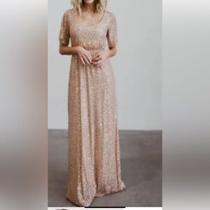 Gatsby Sequin Gown in Rose Gold
